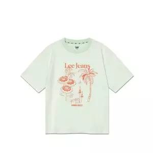 [LEE]키즈 루즈핏 야자수 그래픽 반팔티 민트 LK2502ST16MI 746501