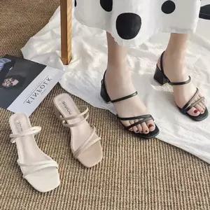 데일리 외출화 스트랩 샌들 슬리퍼 여성화 여름신발 미들힐샌들 여성스트랩힐 슬링백샌들