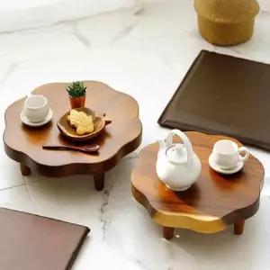 다도상 연화반 다과상 소반 찻상 40cm 원목 대 차탁 찻상 개다리소반 차상