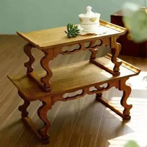 전통 다도상 다과상 국산 통원목 소 혼술상 옻칠 원목 찻상 개다리소반