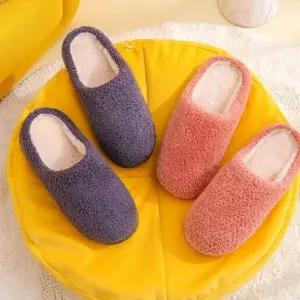 플레인 기모 털슬리퍼 털 슬리퍼 털 실내화 거실화 겨울슬리퍼 통굽슬리퍼_25067323