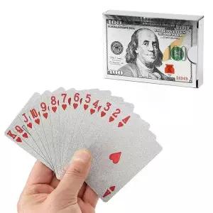 [하프클럽/알티피아]100달러 트럼프 카드(실버) 바이시클 홀덤 카드게임