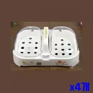 고품질 WL 플라워 뚜껑형 손잡이 비누케이스 2칸 x4개 비누홀더 비누케이스 비누거치대 WFLUOKE