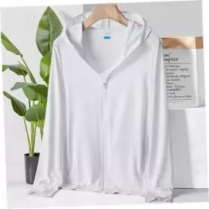 [RIZPICK]바람막이점퍼 썸머룩 남성 자외선차단 후드집업(2XL) 화이트 UPF50+