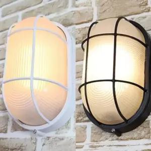 [Deco] 벽등 타원망 방수 외부 화이트 블랙 LED 대