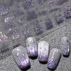 홀로그램 별빛네일스티커 뉘앙스네일스티커 골드네일 메탈네일