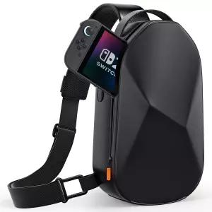 스위치 2 ()/스팀 덱/ 포털용 COOWPS 슬링백 EVA 하드 쉘 외부 두꺼운 안감 보호 게임 콘솔 여행 파우치