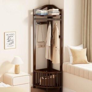 모서리 삼각 옷걸이 행거 수납장 북유럽 좁은 거실 주방 스탠드 모퉁이 코너장