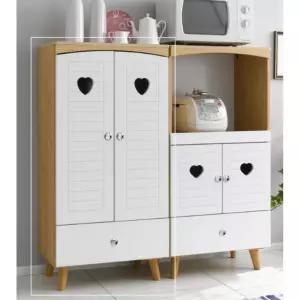 신혼집 하트모양 양문형 주방 수납장 홈카페장(60cm) 다이닝 그릇장 캐비넷