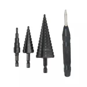 스텝비트 홀가공 파우치 육각샹크 스텝드릴 4PCS 1SET 홀가공