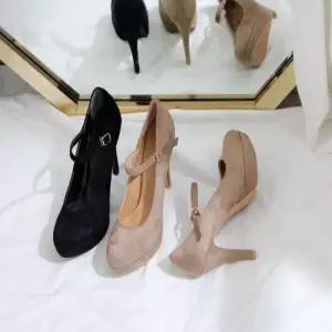 스트랩힐 펌프스힐 메리제인 스웨이드 가보시 스트랩