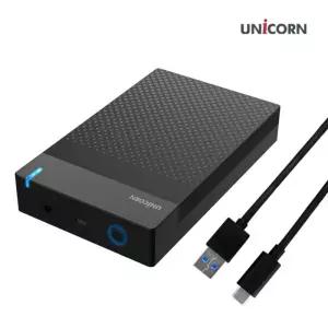 (튼튼)유니콘 HDD-500V USB3.1 3.5인치 외장하드케이스 외부 저장 저장소 오리코 휴대용 용데이타소 데이터