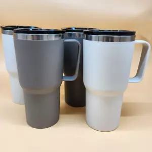 (튼튼)스텐 손잡이 대형 머그컵 500ml 머그 보온 보냉 뚜껑 사무실 대용량