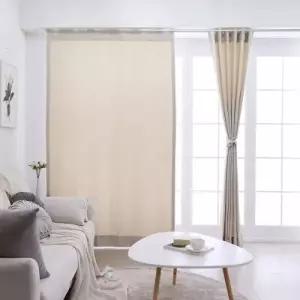 TBZ 숲속엔 항 균 피톤치드커튼 연베이지 나비주름 75x230cm 1장