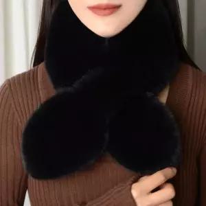 부드러운 에코퍼 밍크퍼 크로스형 털 쁘띠 방한머플러에머플러 겨울여성넥워머 목도리 퍼목도리 인조 페이