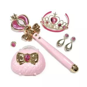(튼튼)블링 요술봉세트-핑크 핸드백 귀걸이 반지 왕관여아선물 악세사리 공주놀이 역할 장난감
