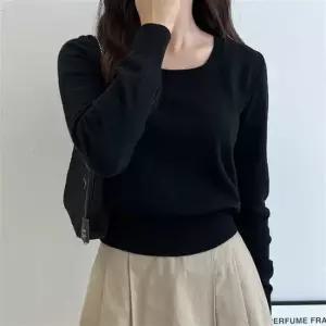 캐시미어 니트 티셔츠 가을옷 스퀘어넥 여유핏 여친룩