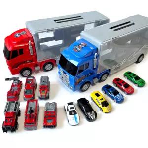 (튼튼)카캐리어 트럭 (소방차 승용차 중 택1)미니 자동차 작동 어린이 남아선물 세트 생일 조선물 장난감완