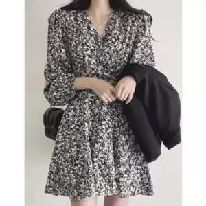 여성 플라워 플레어 미니 스커트 1P A라인 데이트