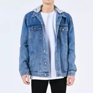 [옷자락]남자 후드 데일리 캐주얼 데님 청자켓