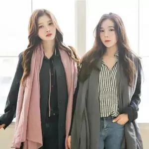 [옷자락]여자 데일리 심플 무지 직장인 면 머플러 목도리