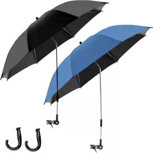 Talltalk 해변 우산 2개 유니버설 클램프 조절 가능 그늘 자외선 차단 의자 캠핑 파티오 골프 카트용