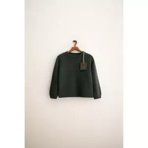 zara 자라 TIMELESS - 100% CASHMERE KNIT JUMPER Dark green