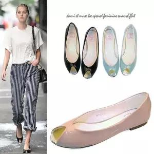 [카미엣뮤즈]kami et muse 개별제작 토오픈 슬림핏 에나멜 플랫_KM16s122