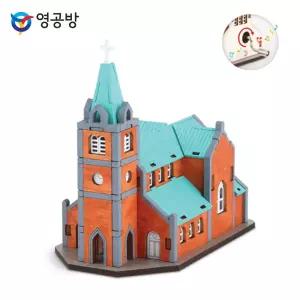 오르골만들기 DIY 수동 명동성당모형완구 방학숙제 목재 조립키트