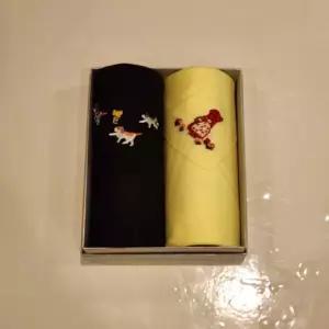 [하프클럽/닥스ACC]  RK10 레노마 남녀2매 수입 자수 손수건 세트