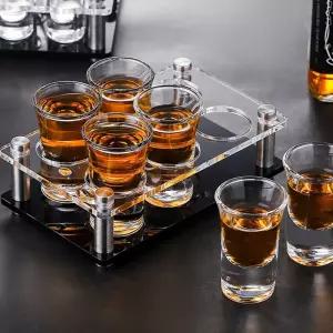 홈파티 6구 샷잔 홀더 스트레이트 양주 술잔 받침대 소주잔홀더