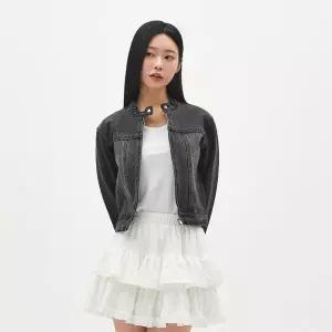 [LAP]빈티지 워싱 바이커 크롭 자켓 AR1DZ260