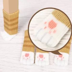 의자커버 홈데코 고양이 발 니트 의자양말 층간소음방지 식탁 다리 커버 4p