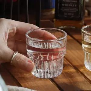 샷잔 플랩 스택 적층 투명 위스키 홈바 80ml 소주잔 유리컵