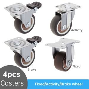 4개입 가구 캐스터 휠 1/1.25/1.5/2 인치 메탈 탑 TPR 고무 소형 볼 베어링 나이트 스탠드/사이드 테이블용