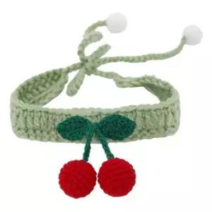 고양이 강아지 털실 앵두 케이프 L 귀여운 목걸이