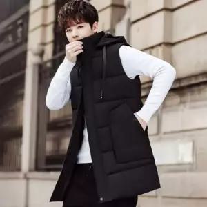 남성 후드 롱패딩조끼 겨울 베스트 따듯한 겨울 조끼 [WFIDS1K]