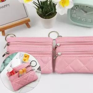 여행 3포켓 휴대용 소품 보관 동전 주머니 핑크1P 동전지갑 동전주머니 여행지갑