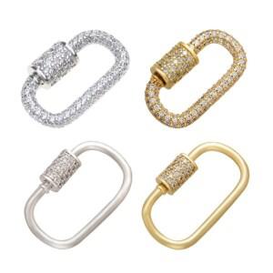 카라비너 클래스프 참 장식 액세서리  황동 지르콘 클라이밍 버튼 펜던트 목걸이 팔찌 연결 부품