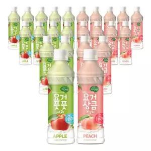 [웅진] 자연은요거 340ml 풋풋사과 12입 + 상큼복숭아 12입[35901301]