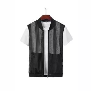 엘럽남성 여름 쿨링 조끼 메쉬 시원한 야구넥 가볍고 야상 집업 원템2