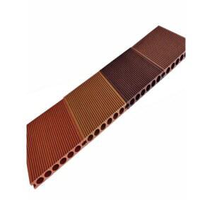 에코 미끄럼 방지 플라스틱 나무 바닥 유지 보수 없이 둥근 구멍 손질이 용이한 방수 나무 플라스틱 판자 야외 내마모성 목판