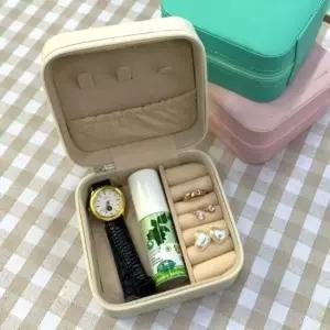 휴대용 진주목걸이함 미니 고급 브랜드 보석함 화이트 악세사리보관함 여행용보석함