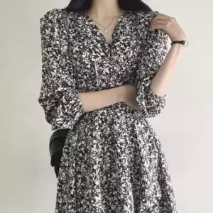 데일리 원피스 미니 랩 플레어 플라워 로맨틱