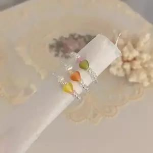 플라스틱 구슬 공예 클리어 투명 비즈 진주 링세트 비즈반지 패션반지 레이어드링 ringset
