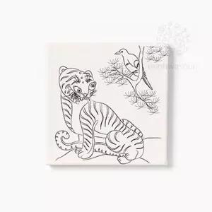 [하프클럽/브이와이]만들기 도안 민화 그림판(까치호랑이)