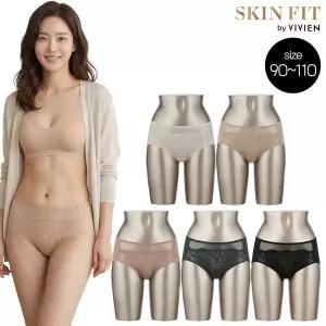 [비비안][방송히트]비비안 스킨핏 14차 빅사이즈 데일리 레이스 크레오라 헴 팬티 5종(110사이즈까지)