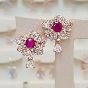 볼라레 루비 가든 큐빅 은침 귀걸이 SSS1882