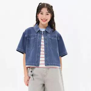 [오션스카이] 여아 크롭 데님 셔츠 자켓-FBJG5564D0D