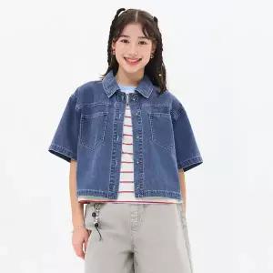 [오션스카이] 여아 크롭 데님 셔츠 자켓-FBJG5564D0D